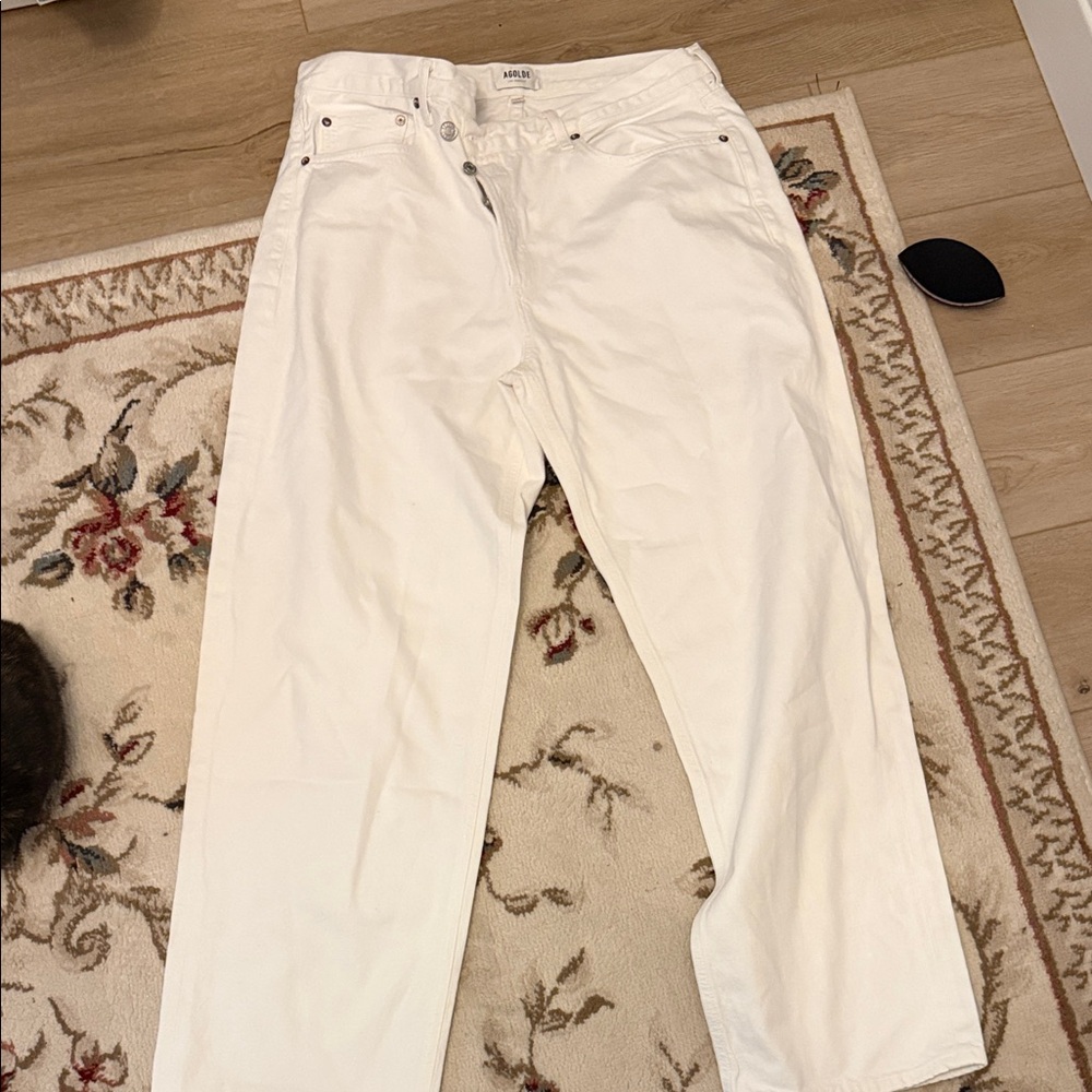 Agolde Cross Over White Jeans